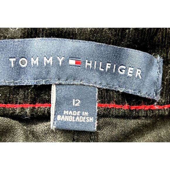 Tommy Hilfiger Womens Corduroy Straight Leg Pants Stretch Black Size 12 1063H1 - Picture 8 of 9